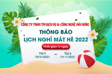 Hải Hưng thông báo lịch nghỉ mát hè 2022